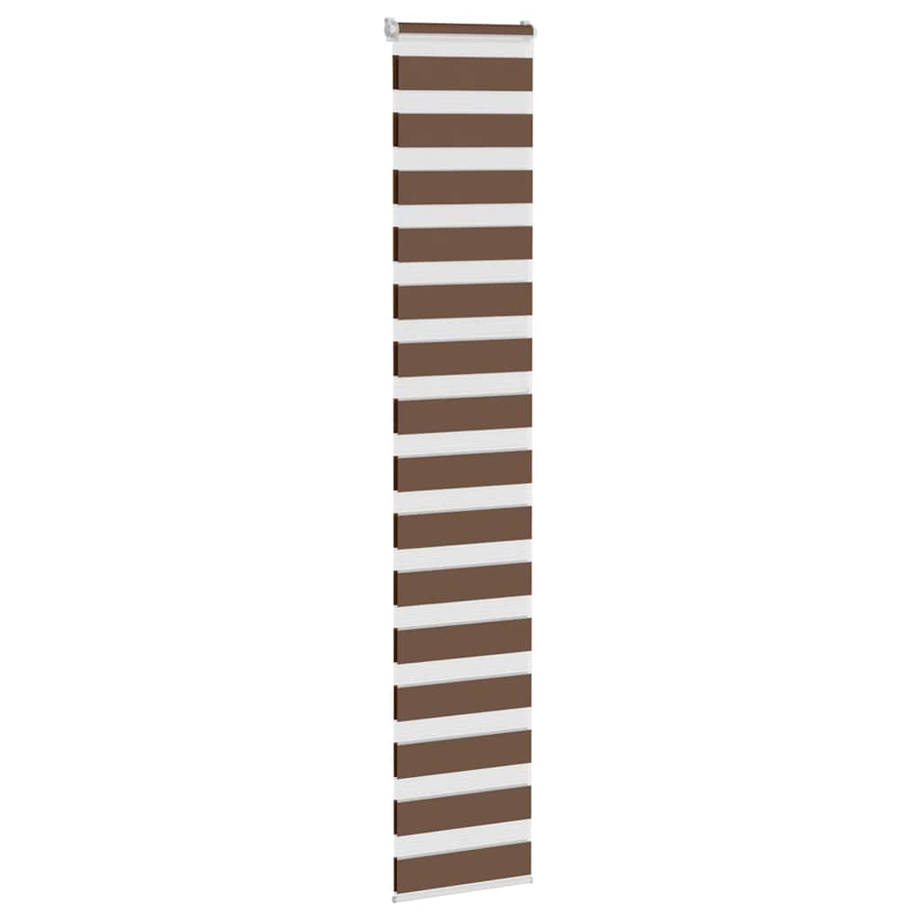 vidaXL Zebra Blind Brown 45x230 cm Fabric Width 40,9 cm Polyester