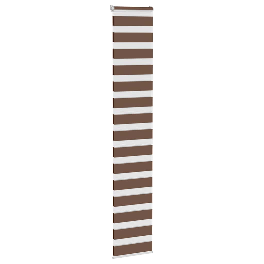 vidaXL Zebra Blind Brown 50x230 cm Fabric Width 45,9 cm Polyester