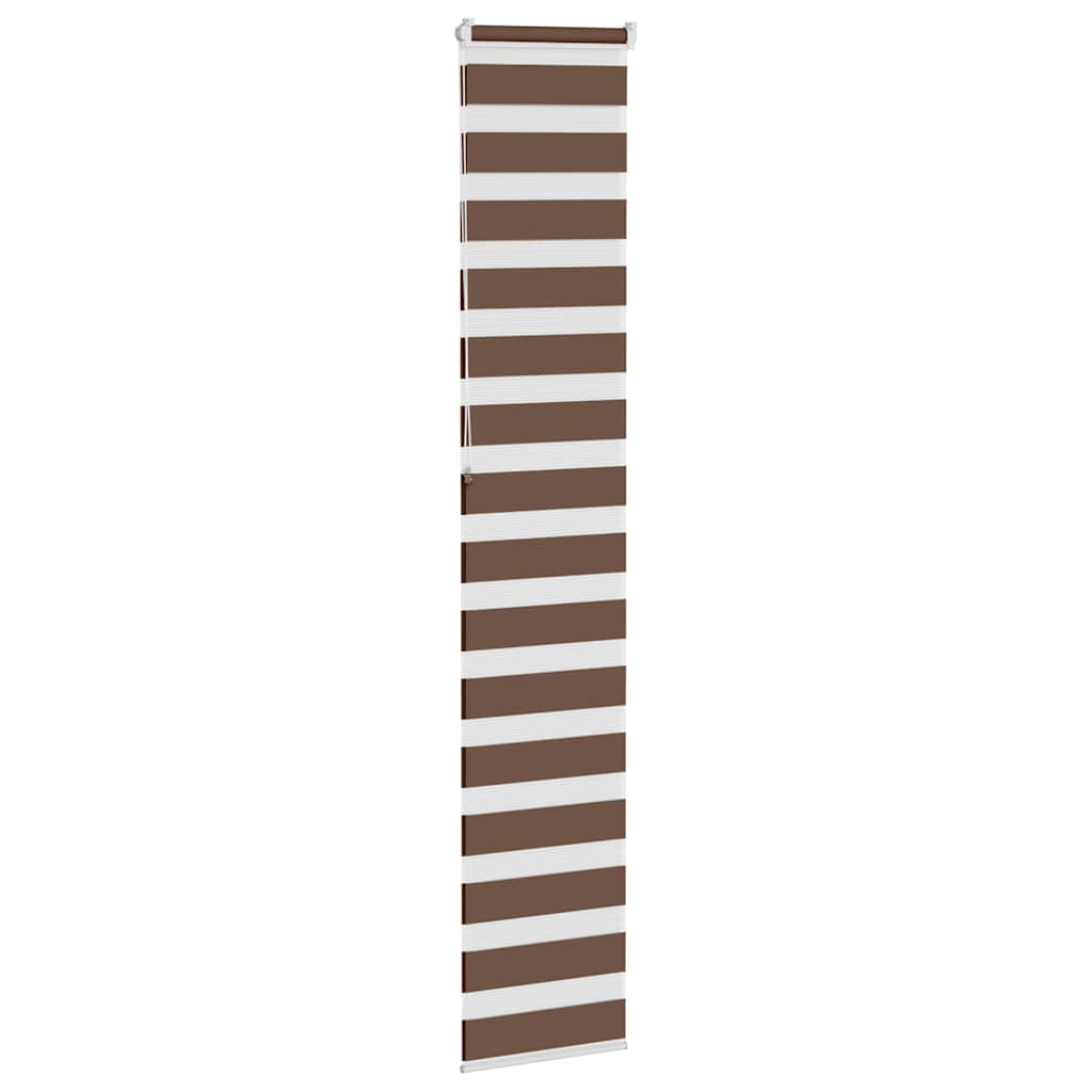 vidaXL Zebra Blind Brown 50x230 cm Fabric Width 45,9 cm Polyester