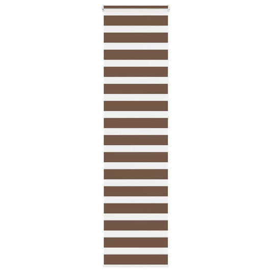 vidaXL Zebra Blind Brown 55x230 cm Fabric Width 50.9 cm Polyester