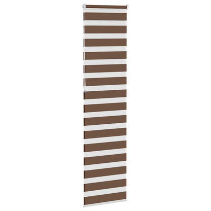 vidaXL Zebra Blind Brown 60x230 cm Fabric Width 55,9 cm Polyester