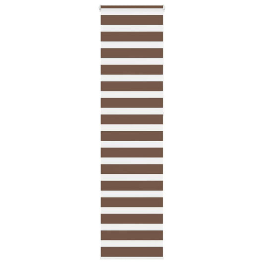 vidaXL Zebra Blind Brown 65x230 cm Fabric Width 60.9 cm Polyester