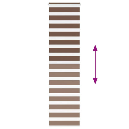 vidaXL Zebra Blind Brown 65x230 cm Fabric Width 60.9 cm Polyester