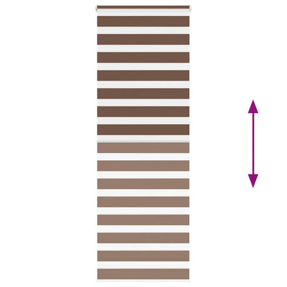 vidaXL Zebra Blind Brown 70x230 cm Fabric Width 65.9 cm Polyester