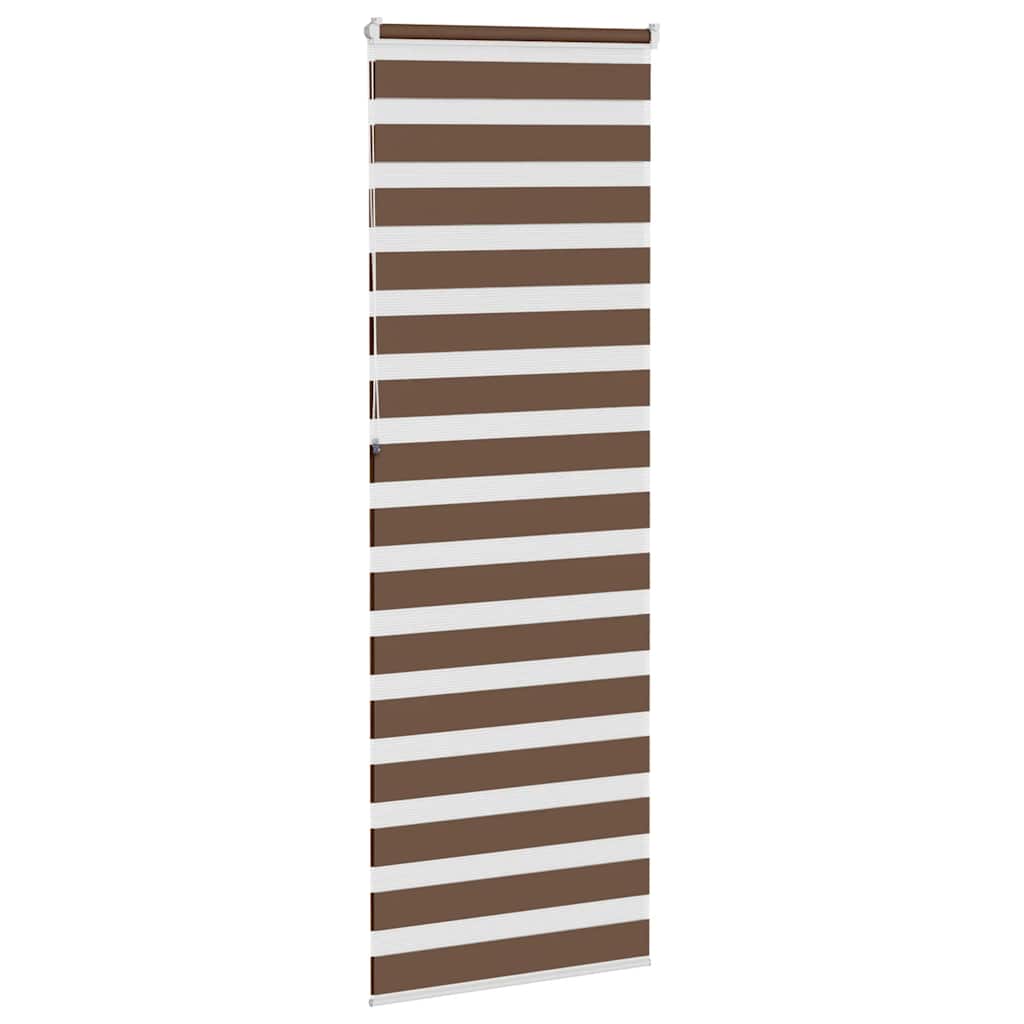 vidaXL Zebra Blind Brown 75x230 cm Fabric Width 70,9 cm Polyester