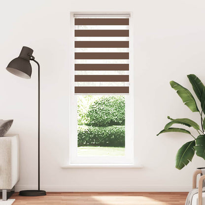 vidaXL Zebra Blind Brown 80x230 cm Fabric Width 75.9 cm Polyester