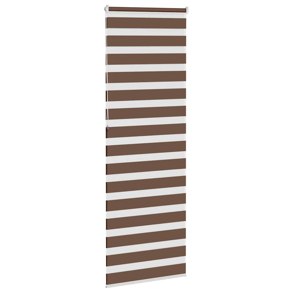 vidaXL Zebra Blind Brown 80x230 cm Fabric Width 75.9 cm Polyester