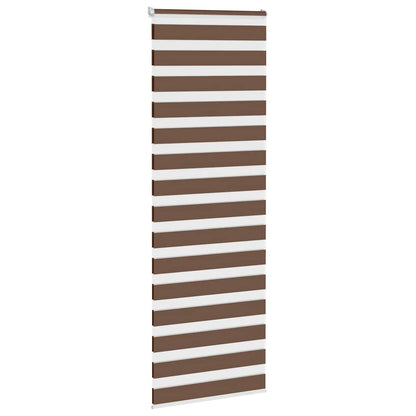 vidaXL Zebra Blind Brown 85x230 cm Fabric Width 80,9 cm Polyester