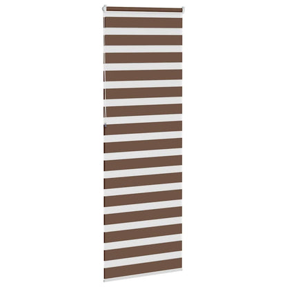 vidaXL Zebra Blind Brown 85x230 cm Fabric Width 80,9 cm Polyester