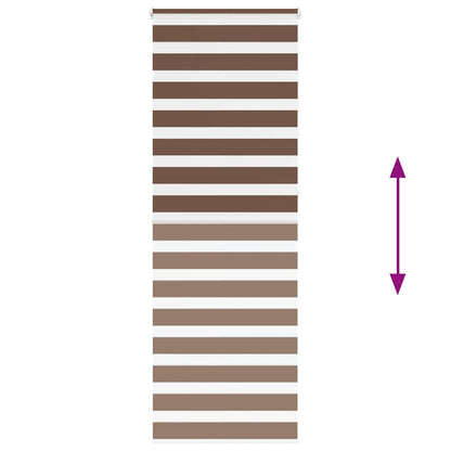 vidaXL Zebra Blind Brown 85x230 cm Fabric Width 80,9 cm Polyester