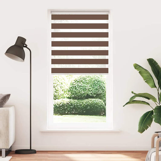 vidaXL Zebra Blind Brown 95x230 cm Fabric Width 90,9 cm Polyester