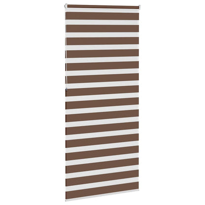 vidaXL Zebra Blind Brown 95x230 cm Fabric Width 90,9 cm Polyester