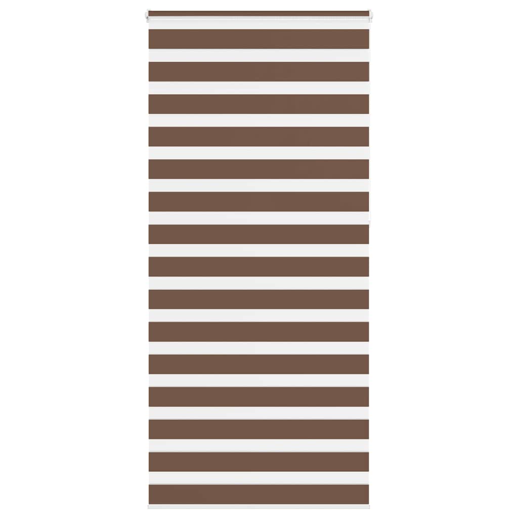 vidaXL Zebra Blind Brown 100x230 cm Fabric Width 95.9 cm Polyester