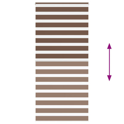 vidaXL Zebra Blind Brown 100x230 cm Fabric Width 95,9 cm Polyester