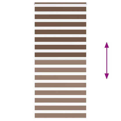 vidaXL Zebra Blind Brown 110x230 cm Fabric Width 105.9 cm Polyester