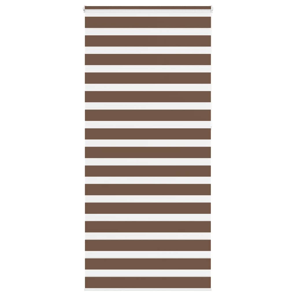 vidaXL Zebra Blind Brown 115x230 cm Fabric Width 110.9 cm Polyester