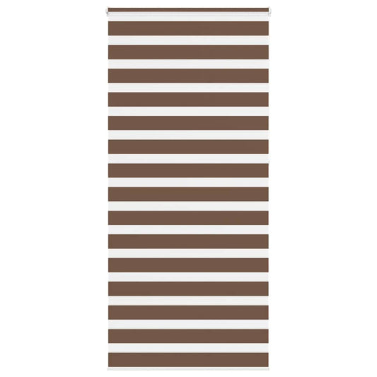 vidaXL Zebra Blind Brown 115x230 cm Fabric Width 110.9 cm Polyester