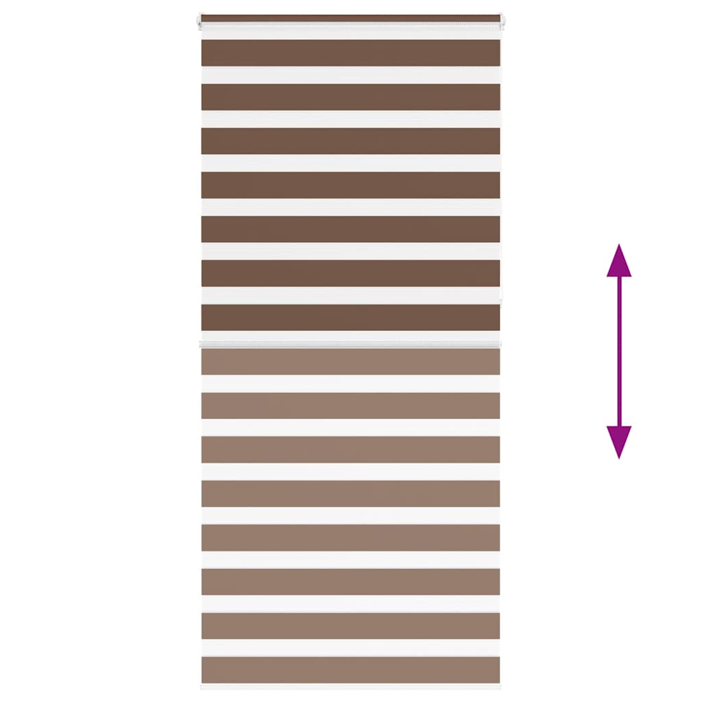 vidaXL Zebra Blind Brown 115x230 cm Fabric Width 110,9 cm Polyester