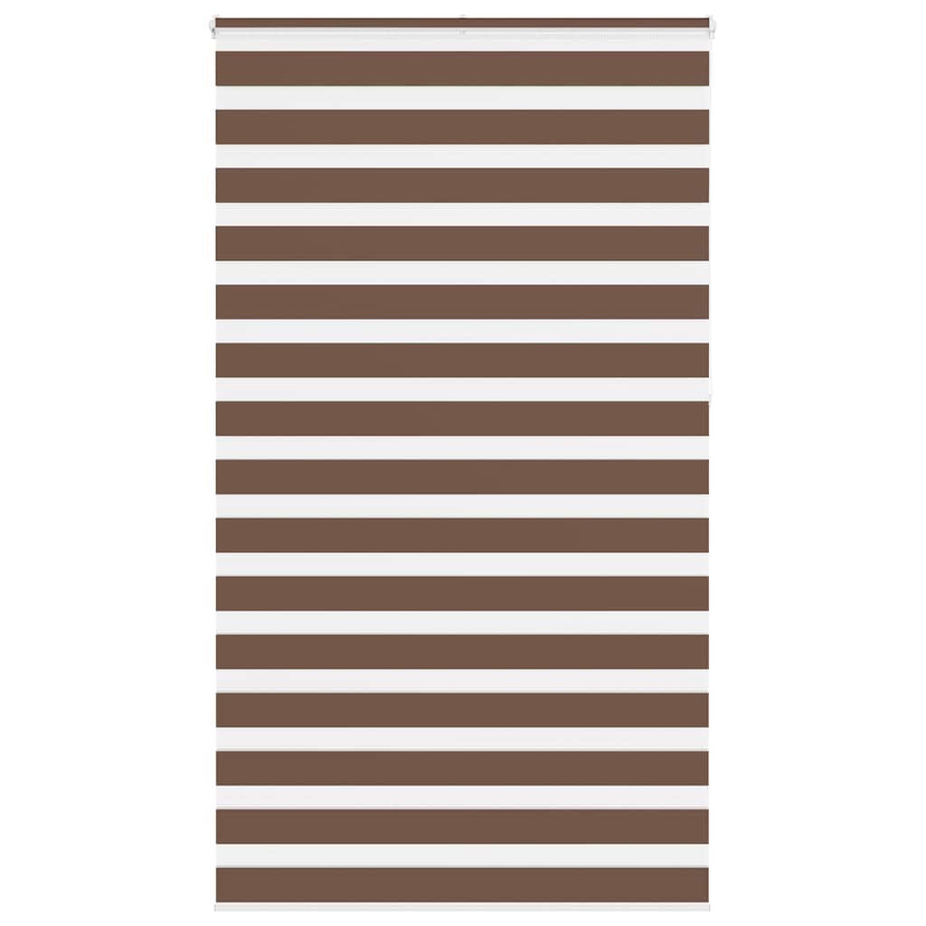 vidaXL Zebra Blind Brown 125x230 cm Fabric Width 120.9 cm Polyester