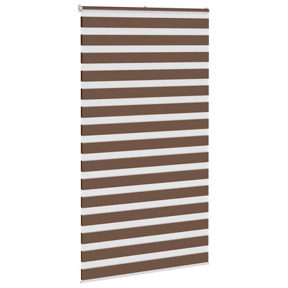 vidaXL Zebra Blind Brown 125x230 cm Fabric Width 120,9 cm Polyester