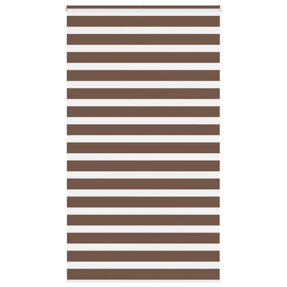 vidaXL Zebra Blind Brown 130x230 cm Fabric Width 125.9 cm Polyester