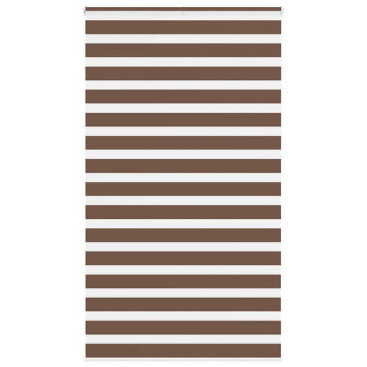 vidaXL Zebra Blind Brown 130x230 cm Fabric Width 125.9 cm Polyester