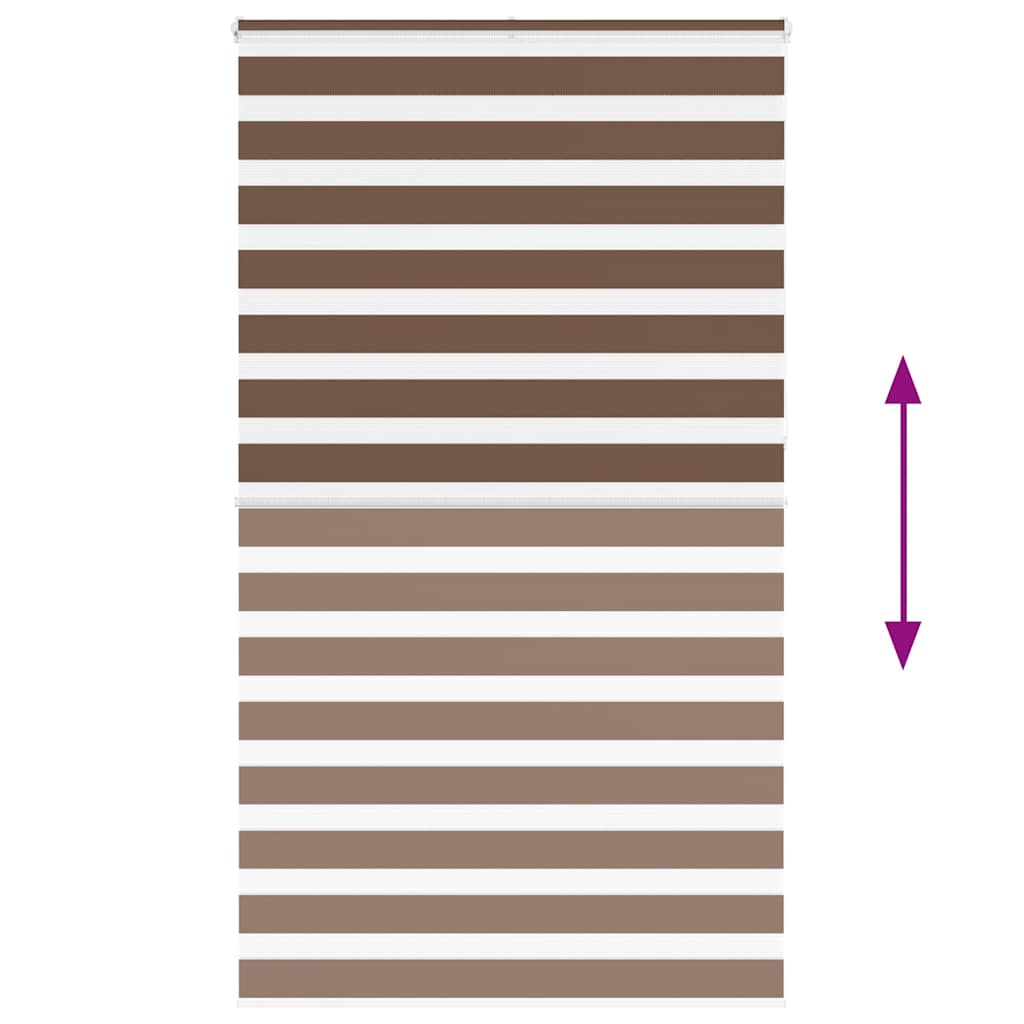 vidaXL Zebra Blind Brown 130x230 cm Fabric Width 125.9 cm Polyester