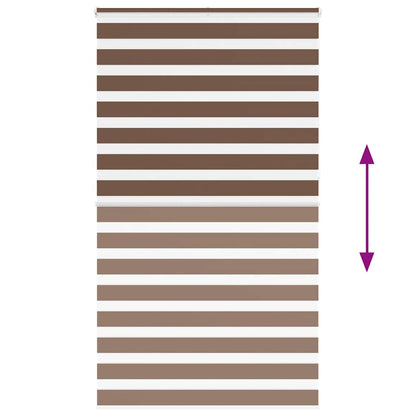 vidaXL Zebra Blind Brown 130x230 cm Fabric Width 125.9 cm Polyester