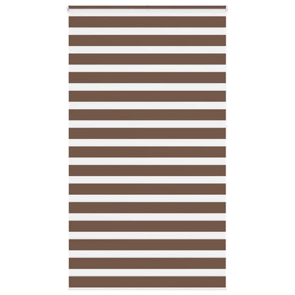 vidaXL Zebra Blind Brown 135x230 cm Fabric Width 130.9 cm Polyester