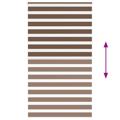 vidaXL Zebra Blind Brown 135x230 cm Fabric Width 130,9 cm Polyester