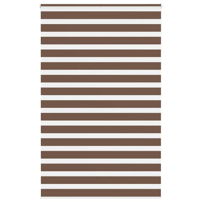 vidaXL Zebra Blind Brown 140x230 cm Fabric Width 135.9 cm Polyester