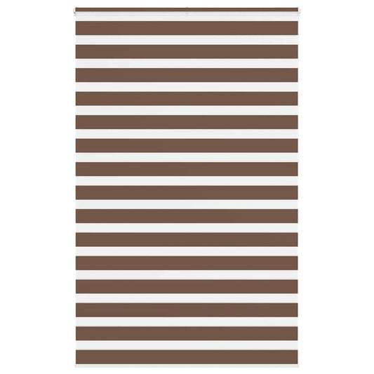 vidaXL Zebra Blind Brown 140x230 cm Fabric Width 135.9 cm Polyester
