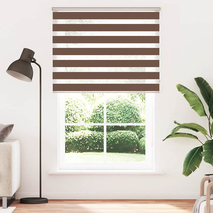 vidaXL Zebra Blind Brown 140x230 cm Fabric Width 135,9 cm Polyester