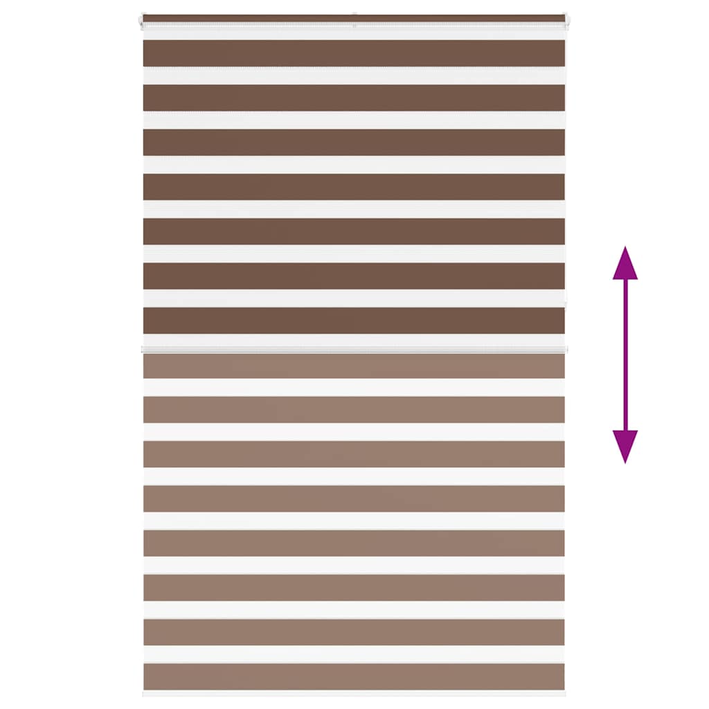 vidaXL Zebra Blind Brown 140x230 cm Fabric Width 135.9 cm Polyester