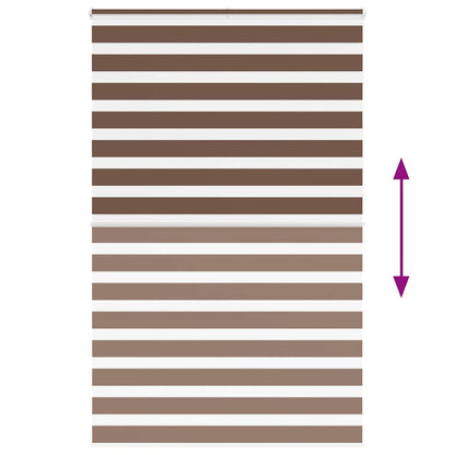 vidaXL Zebra Blind Brown 140x230 cm Fabric Width 135.9 cm Polyester