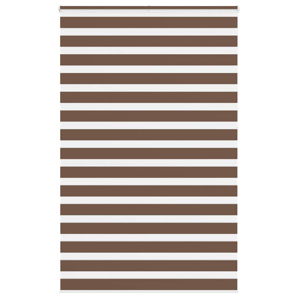 vidaXL Zebra Blind Brown 145x230 cm Fabric Width 140.9 cm Polyester