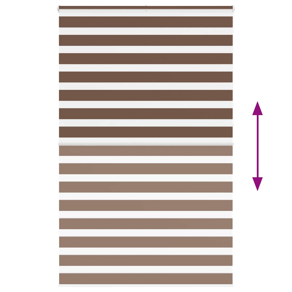 vidaXL Zebra Blind Brown 145x230 cm Fabric Width 140.9 cm Polyester