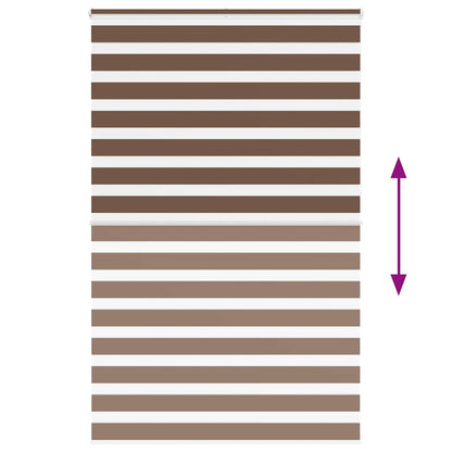 vidaXL Zebra Blind Brown 145x230 cm Fabric Width 140.9 cm Polyester