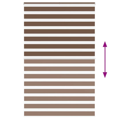 vidaXL Zebra Blind Brown 150x230 cm Fabric Width 145.9 cm Polyester