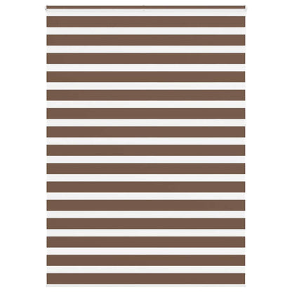 vidaXL Zebra Blind Brown 155x230 cm Fabric Width 150.9 cm Polyester