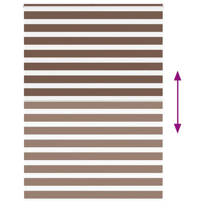 vidaXL Zebra Blind Brown 160x230 cm Fabric Width 155.9 cm Polyester