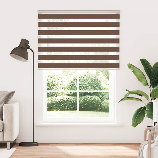 vidaXL Zebra Blind Brown 165x230 cm Fabric Width 160,9 cm Polyester