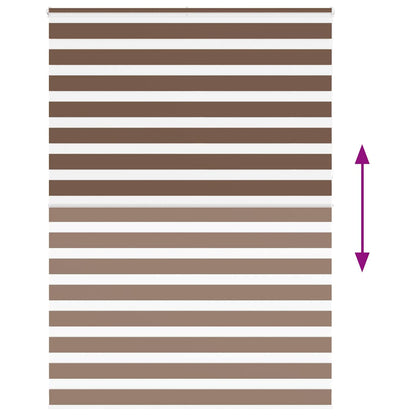 vidaXL Zebra Blind Brown 165x230 cm Fabric Width 160,9 cm Polyester