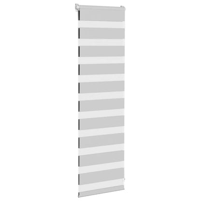 vidaXL Zebra Blind Light Grey 40x100 cm Fabric Width 35.9 cm Polyester