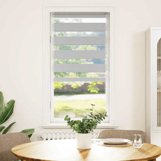 vidaXL Zebra Blind Light Grey 65x100 cm Fabric Width 60,9 cm Polyester