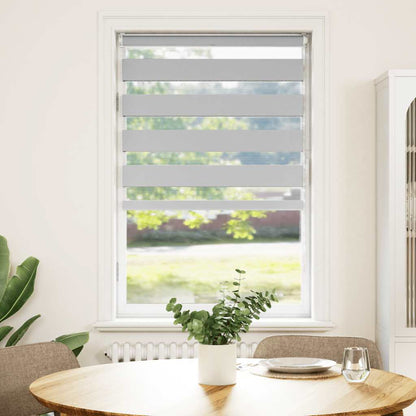 vidaXL Zebra Blind Light Grey 85x100 cm Fabric Width 80,9 cm Polyester
