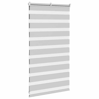 vidaXL Zebra Blind Light Grey 85x100 cm Fabric Width 80,9 cm Polyester