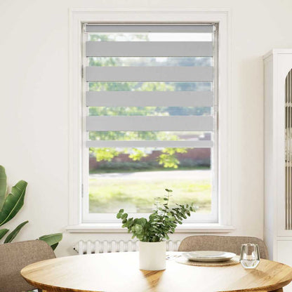 vidaXL Zebra Blind Light Grey 90x100 cm Fabric Width 85,9 cm Polyester