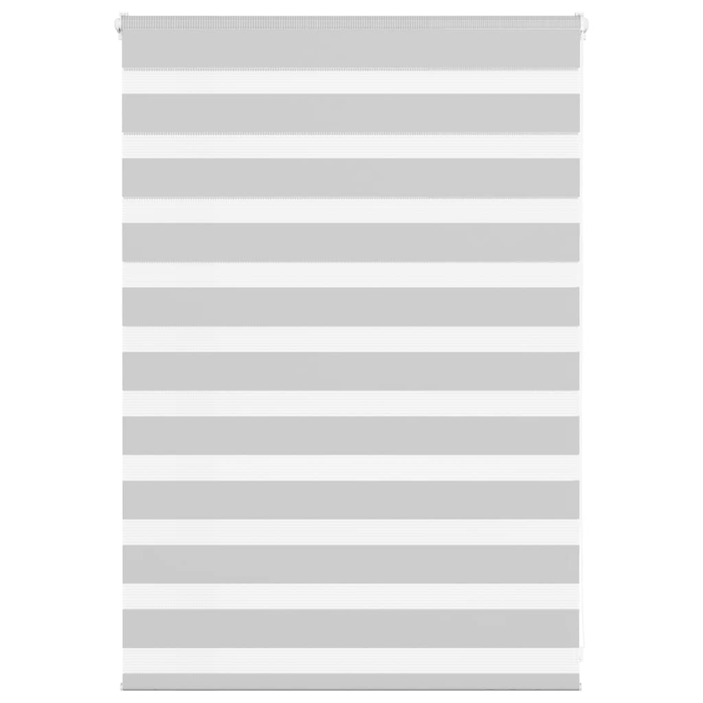 vidaXL Zebra Blind Light Grey 100x100 cm Fabric Width 95.9 cm Polyester