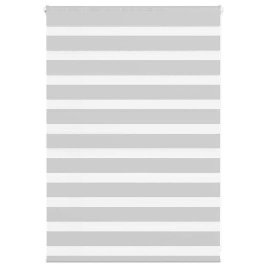 vidaXL Zebra Blind Light Grey 100x100 cm Fabric Width 95.9 cm Polyester